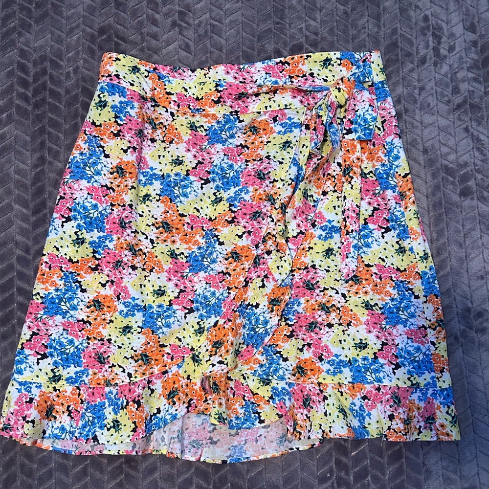 Floral wrap skirt